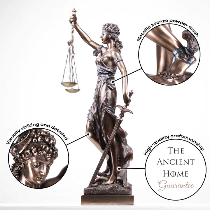 Justitia Skulptur der Themis (Bronzierte Skulptur aus Kunstharz)