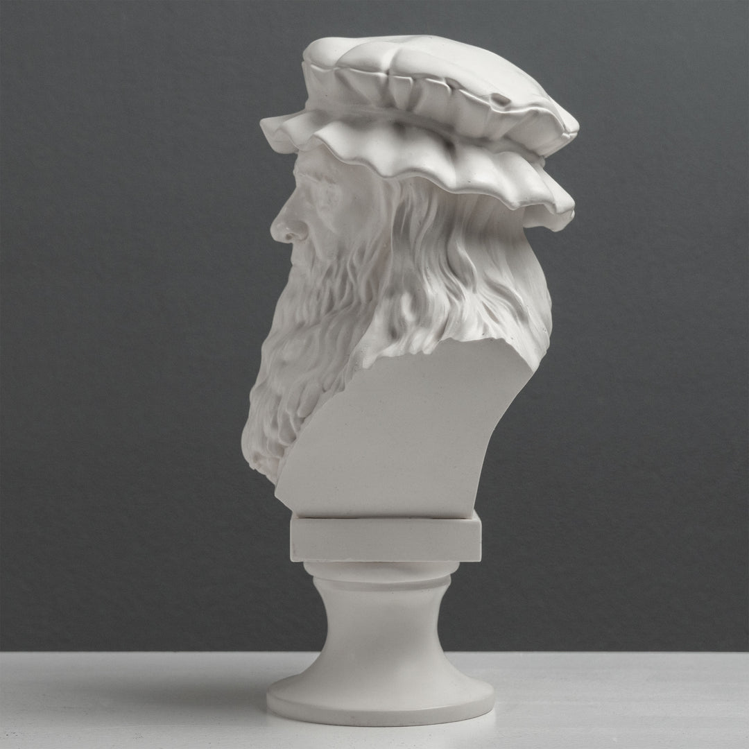 Leonardo da Vinci Büste – Meister der Renaissance (Weiße Statue)