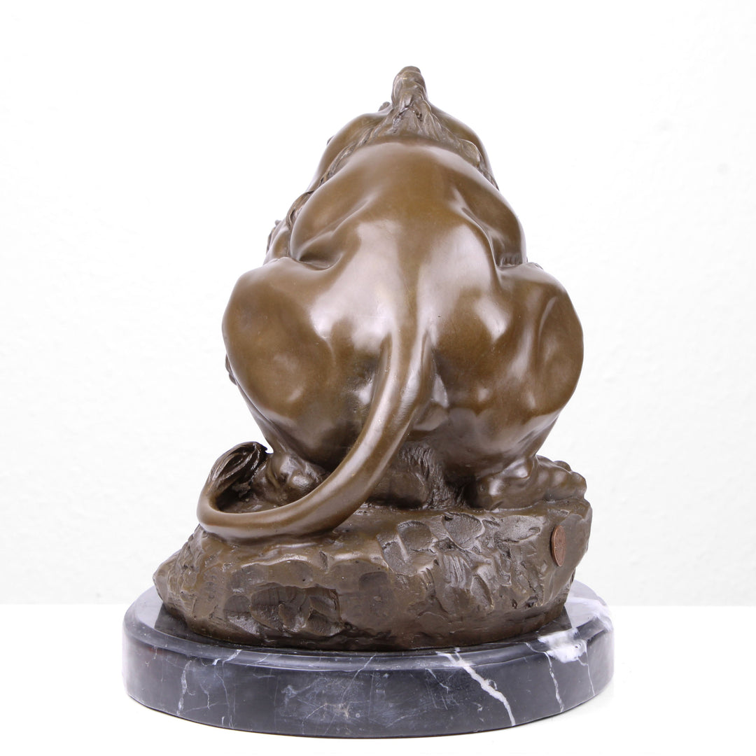 Löwe mit Schlange Statue (Antoine-Louis Barye, Bronze, Wachsguss)