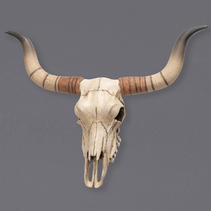 Longhorn-Rinderschädel Wandskulptur (Kunstharz-Statue)
