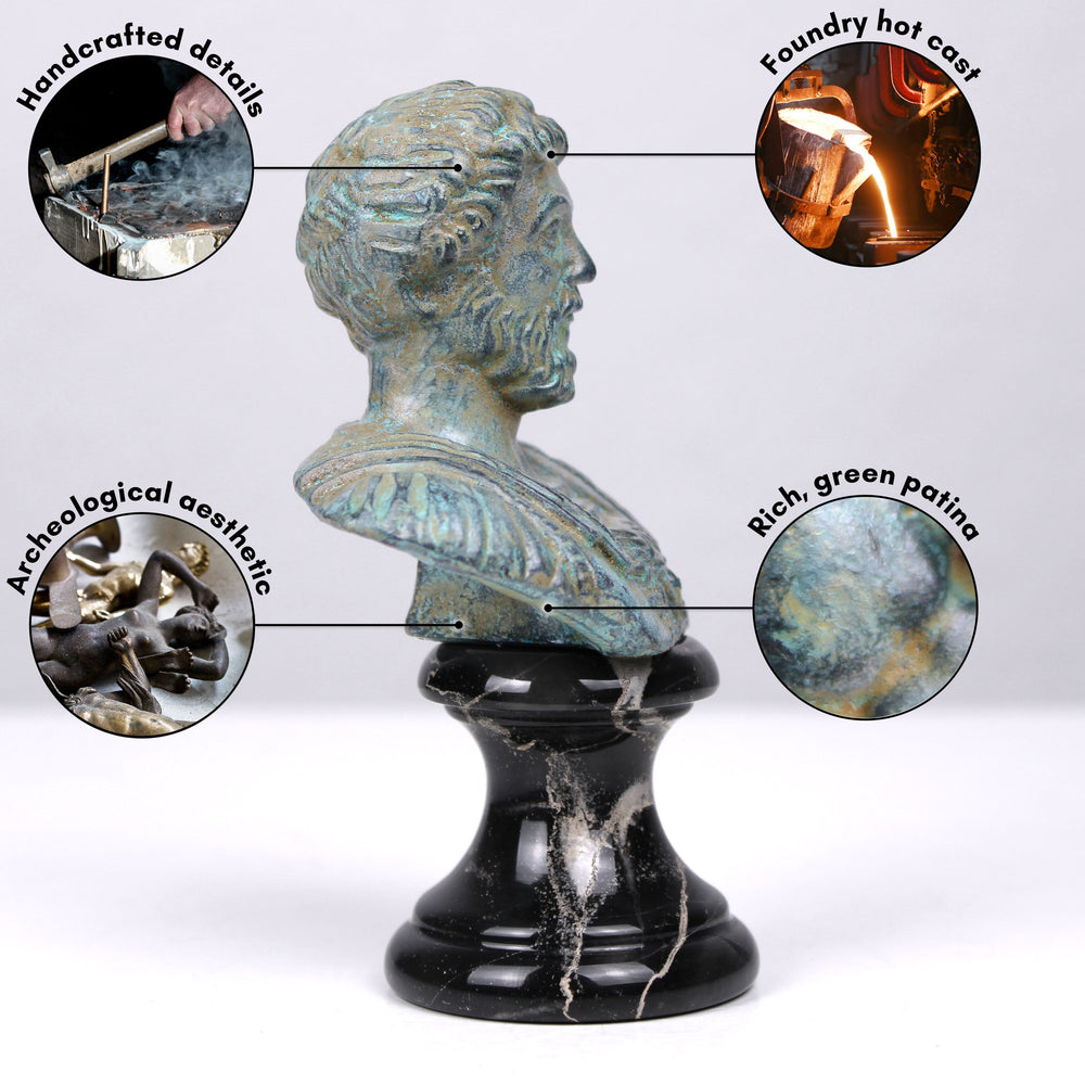 Marcus Aurelius Büste (Grüne Bronze)
