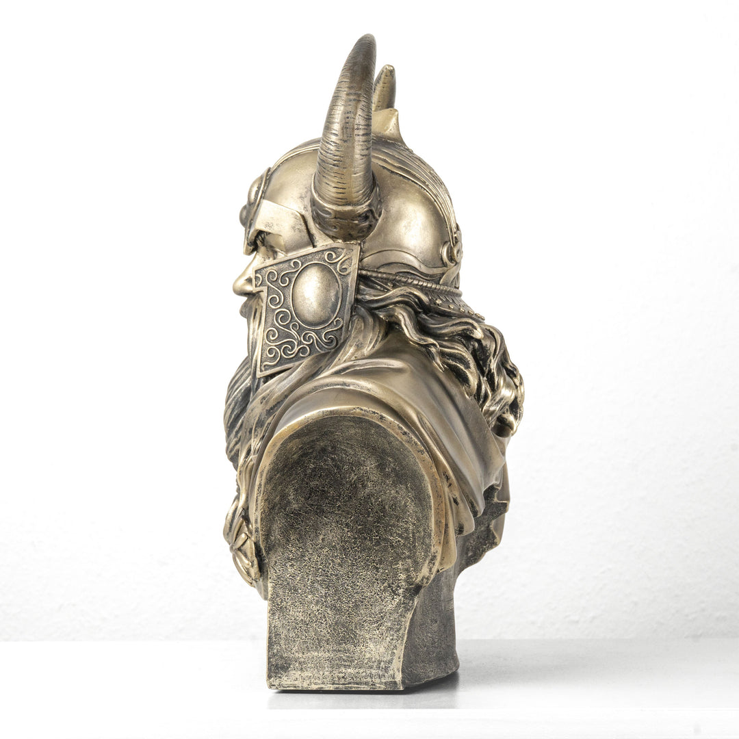 Odin Büste — Allvater der nordischen Götter (Statue mit Bronze-Finish)