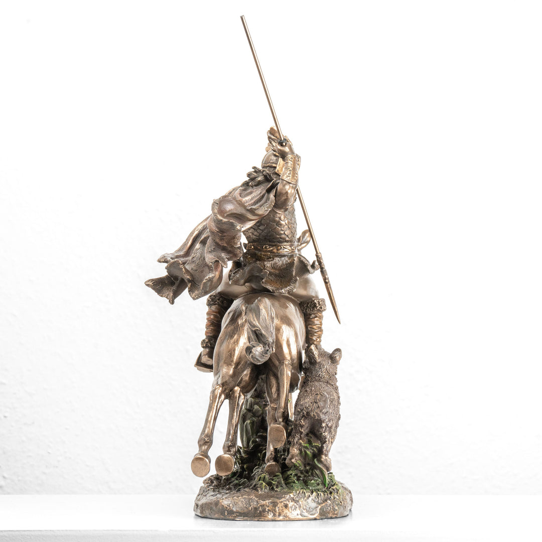 Odin auf Sleipnir Statue — Allvater der nordischen Götter (Kaltgussbronze-Skulptur)