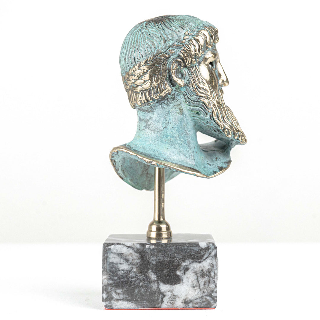 Poseidon Buste – Gott des Meeres (Messing Skulptur)