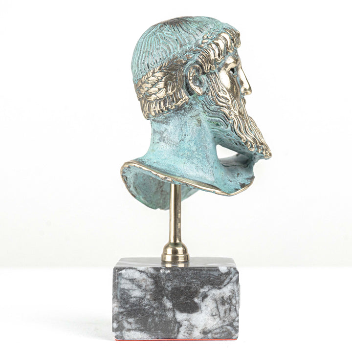 Poseidon Buste – Gott des Meeres (Messing Skulptur)