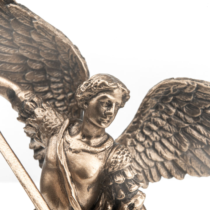 Heiliger-Michael-Erzengel-Figur (kleine Statue aus Kaltgussbronze)