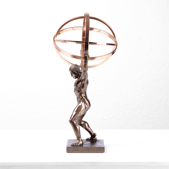 Atlas Skulptur (Bronzierte Skulptur aus Kunstharz)