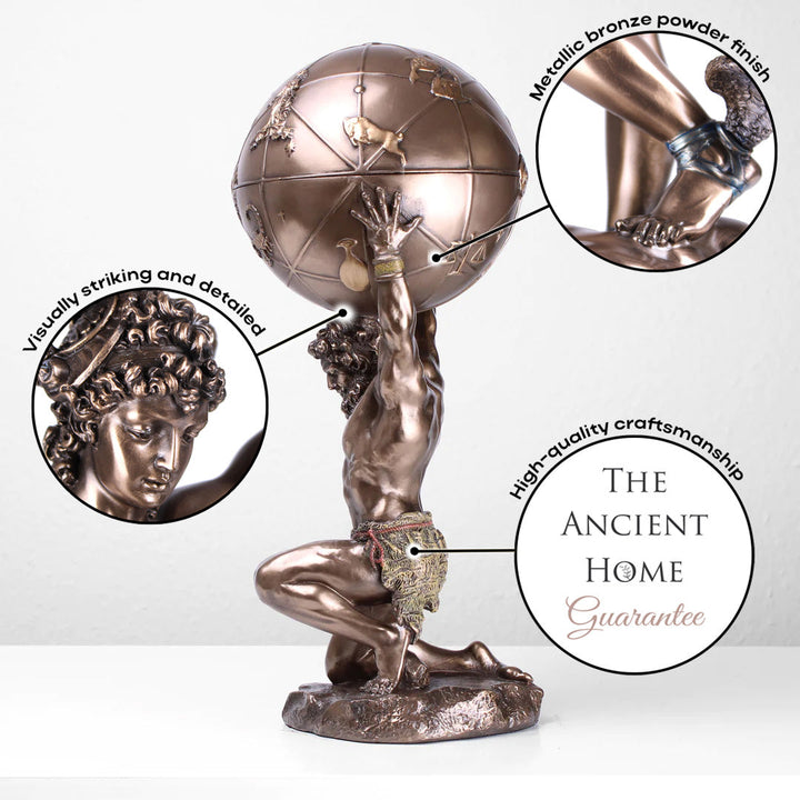Atlas (Bronzierte Skulptur aus Kunstharz)
