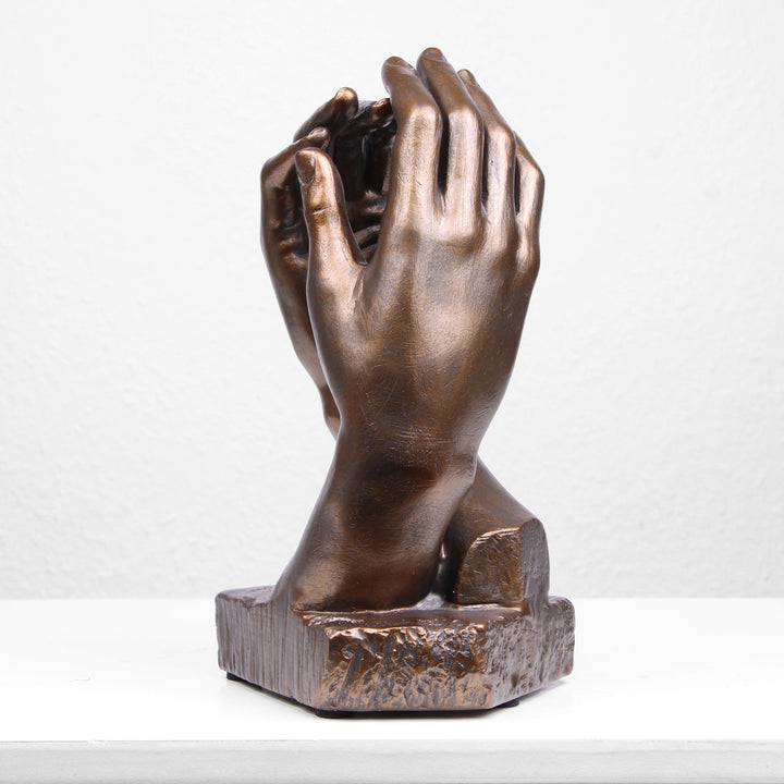 Die Kathedralen-Hand Statue von Rodin (Bronzierte Skulptur aus Kunstharz) – Groß