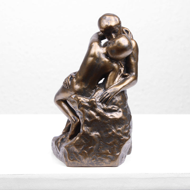 Der Kuss Statue von Rodin (Bronzierte Liebespaar Skulptur aus Kunstharz)