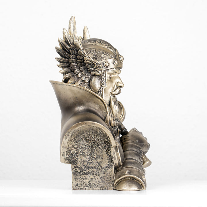 Thor Büste — Nordischer Donnergott mit Mjölnir (Kaltgussbronze-Statue)