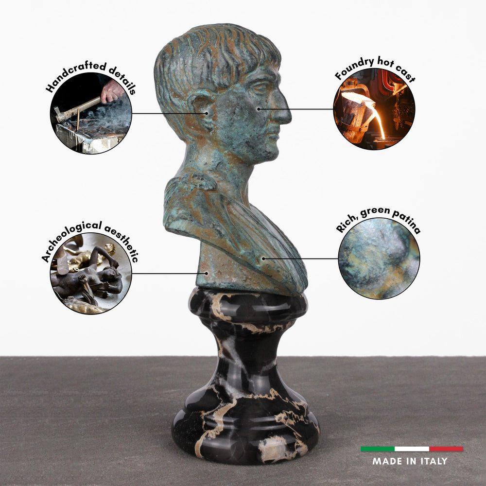 Trajan Büste (Grüne Bronze)