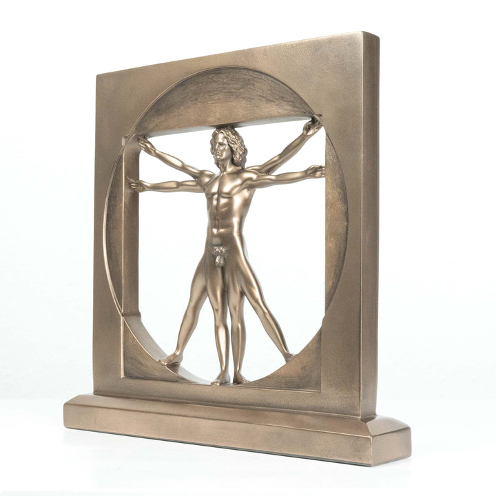 Vitruvianischer Mensch von Da Vinci (Bronzierte Skulptur aus Kunstharz)