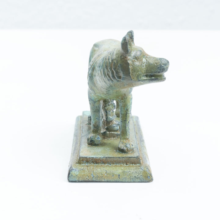 Kleine Römische Wölfin Figur (Bronze) – Kapitolinische Statue von Romulus