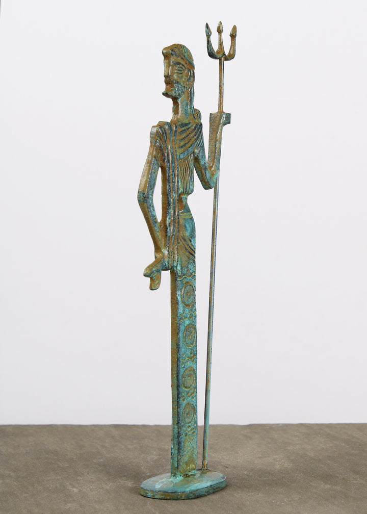 Poseidon Statue (Bronze, Klein) – Gott des Meeres