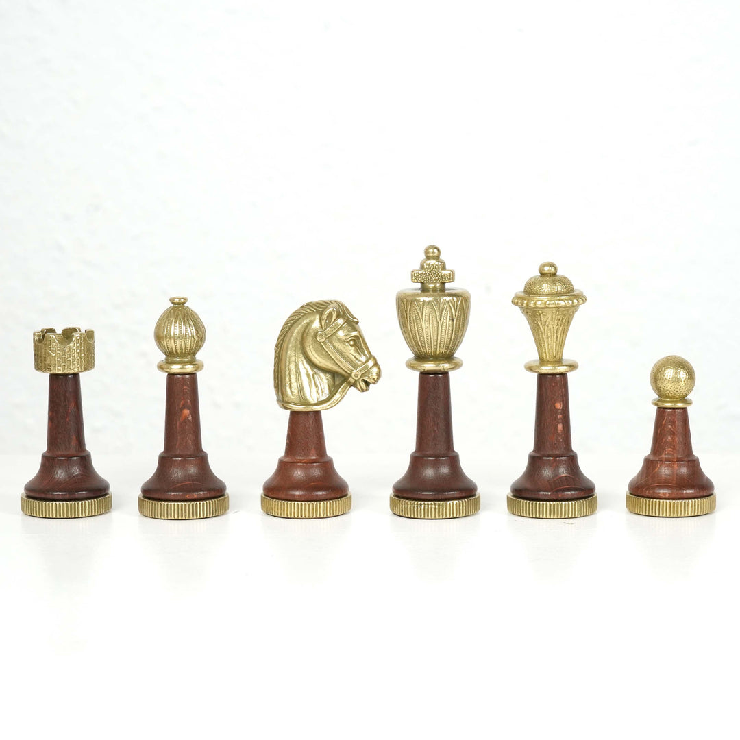 Italfama Klassisches Schachset aus Metall mit Queen’s Gambit Holzbrett