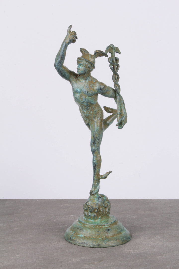 Giambologna Merkur Figur (Grüne Bronze)