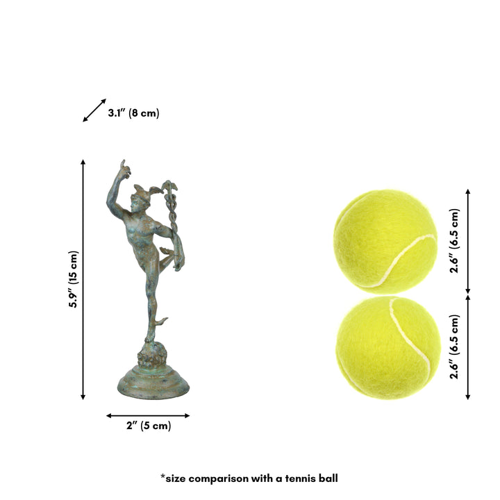 Giambologna Merkur Figur (Grüne Bronze)