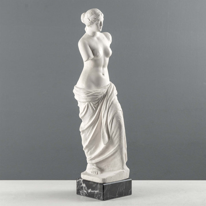 Venus von Milo Büste mit schwarzem Marmorsockel