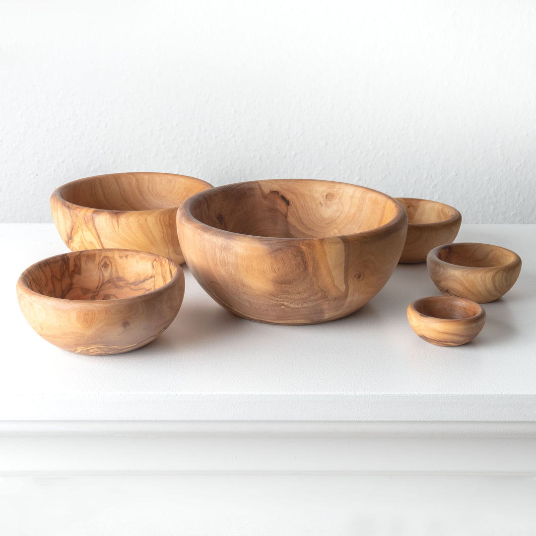 Handgefertigtes Olivenholz-Schalenset (6-teilig)