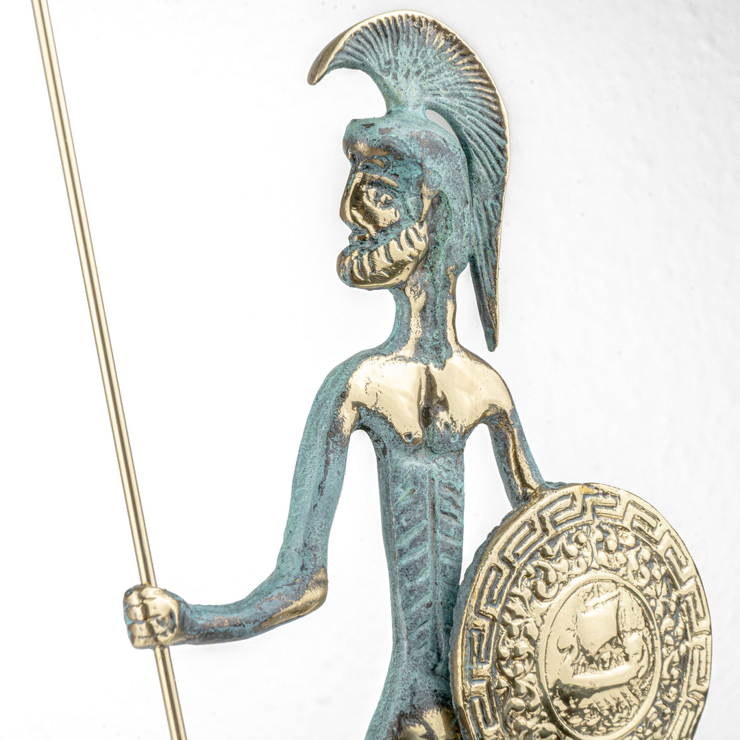 Achilles Statue — Griechischer Krieger mit Speer & Schild (Messingskulptur)