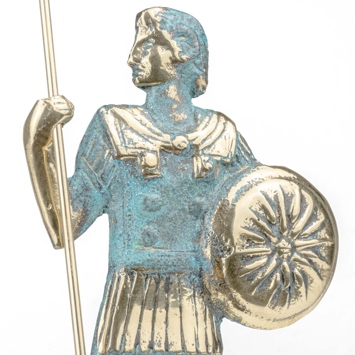 Alexander der Große Statue — Krieger mit Speer & Schild (Messingskulptur)