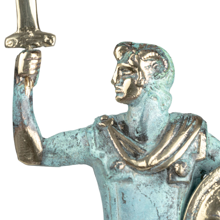 Alexander der Grosse – Krieger mit Schwert und Schild (Messing Skulptur)