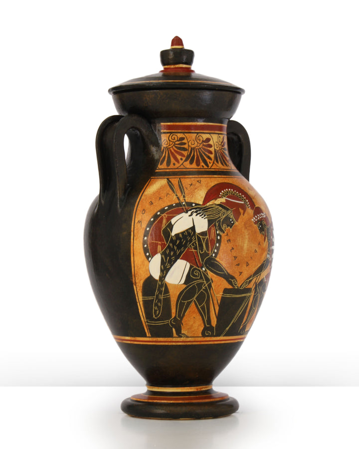 Antike griechische schwarzfigurige Bauchamphore mit Ajax und Achilles
