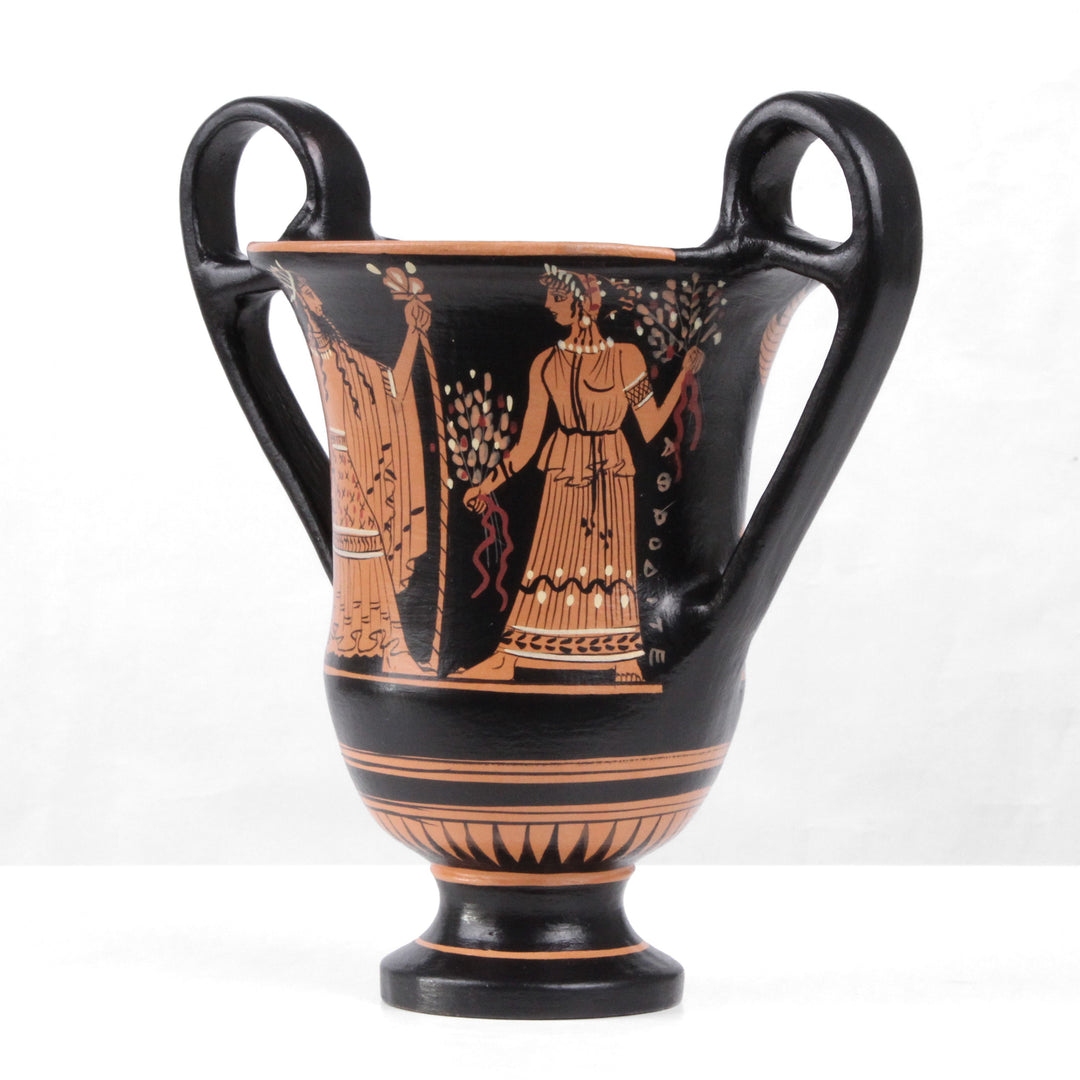 Antike griechische rotfigurige Kantharos Vase mit Nike und Zeus
