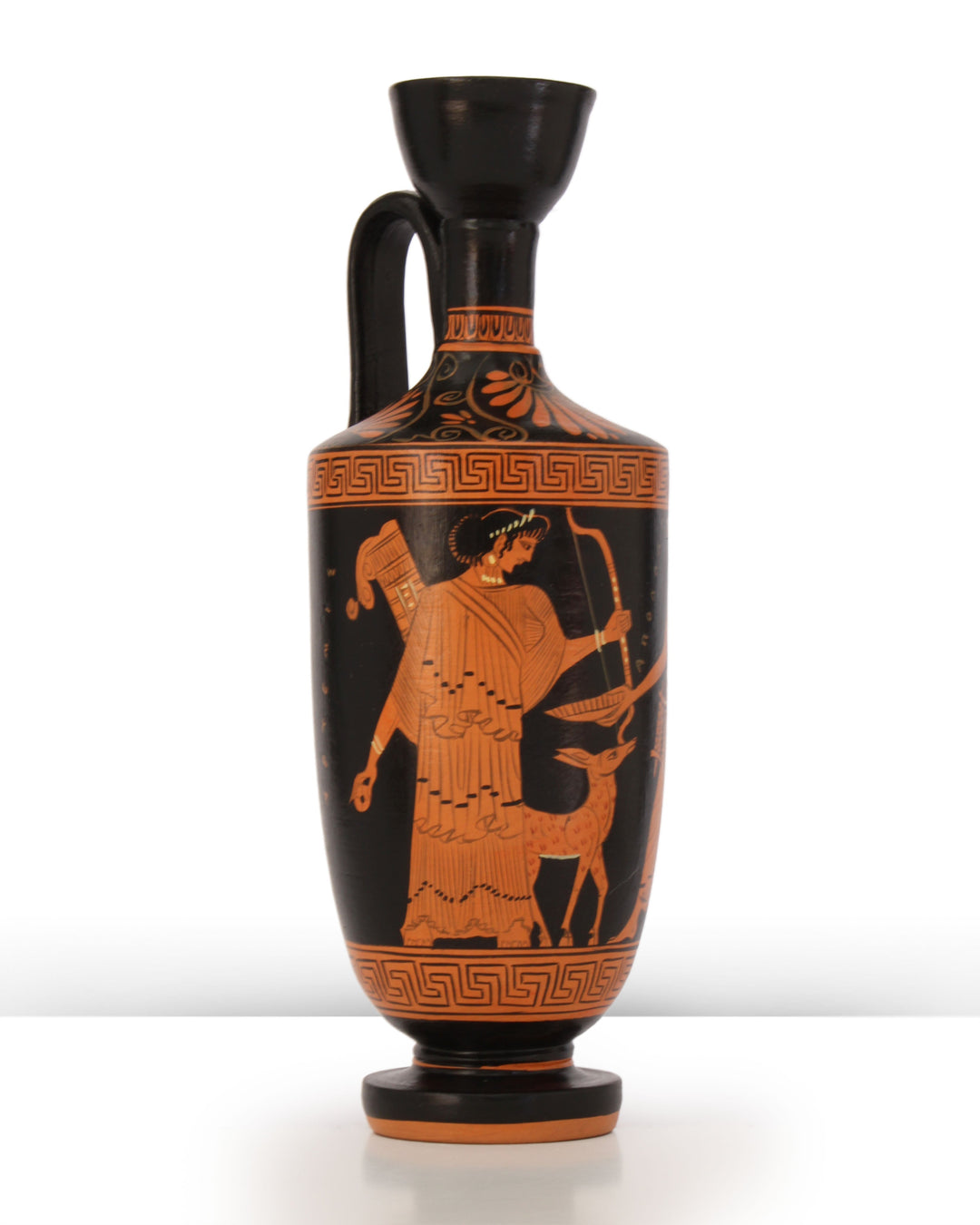 Antike griechische rotfigurige Lekythos Vase mit Artemis und Apollon