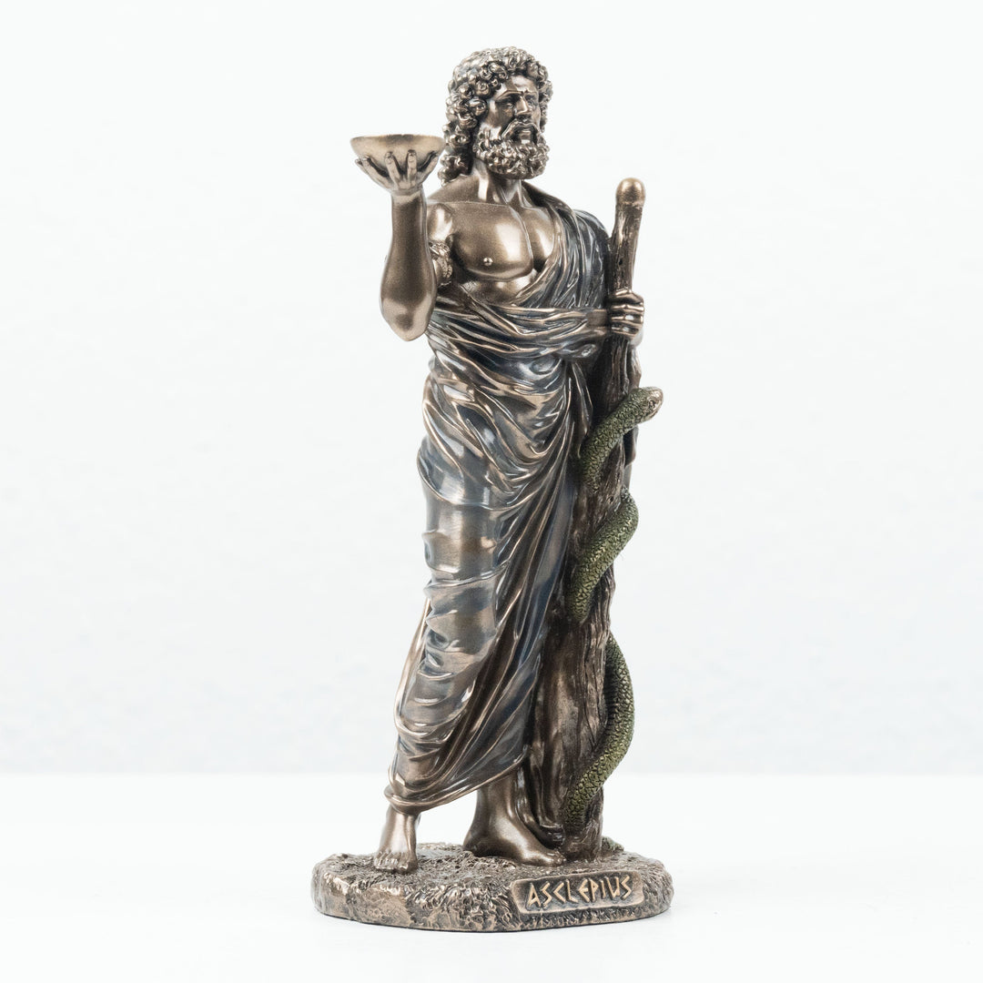 Asklepios Statue Griechischer Gott der Medizin (Kaltguss-Bronze Skulptur)