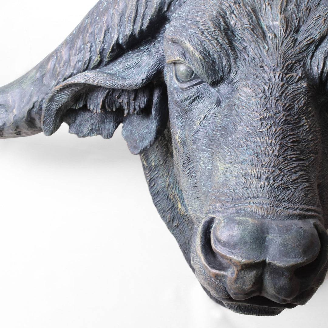Büffelkopf Statue (Tierische Wandskulptur)