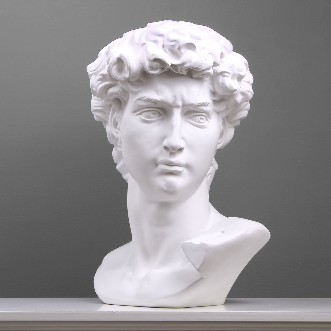 Große Michelangelo David Büste (Weiß)