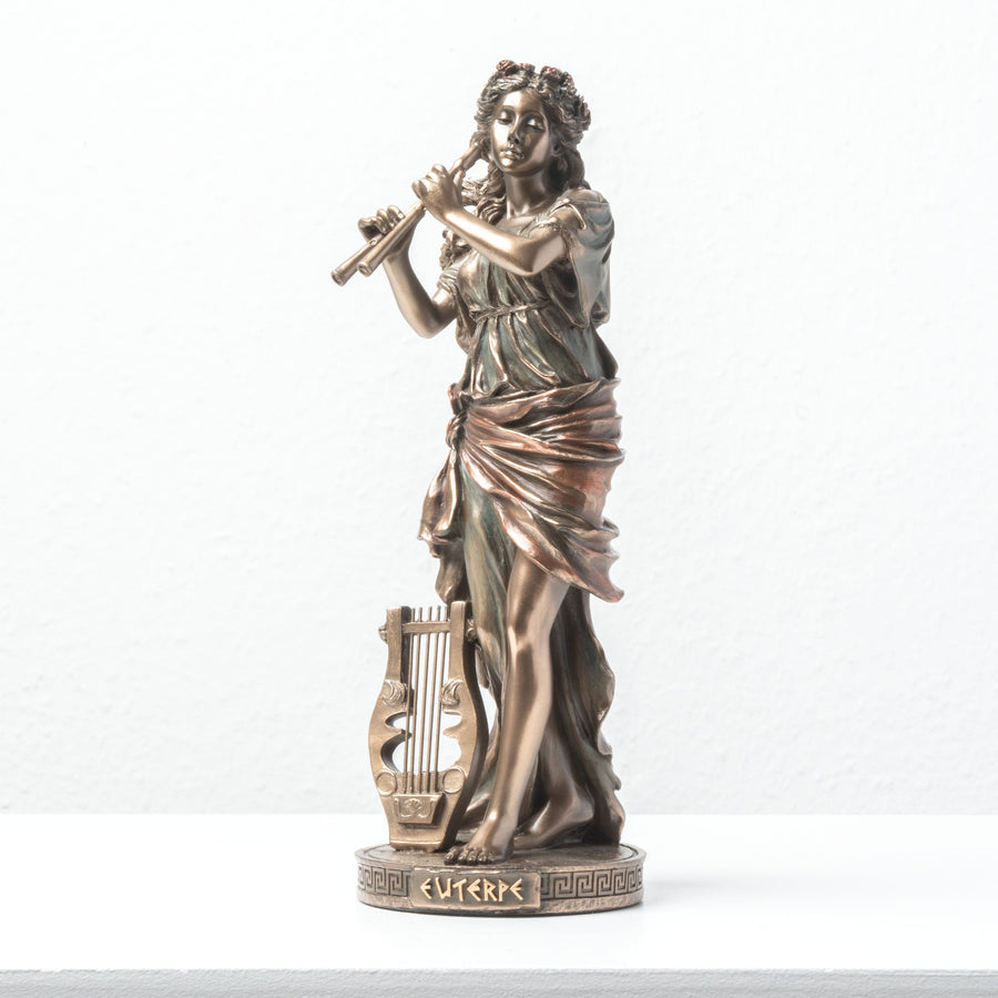 Euterpe Muse der Musik Skulptur (Kaltguss-Bronze)