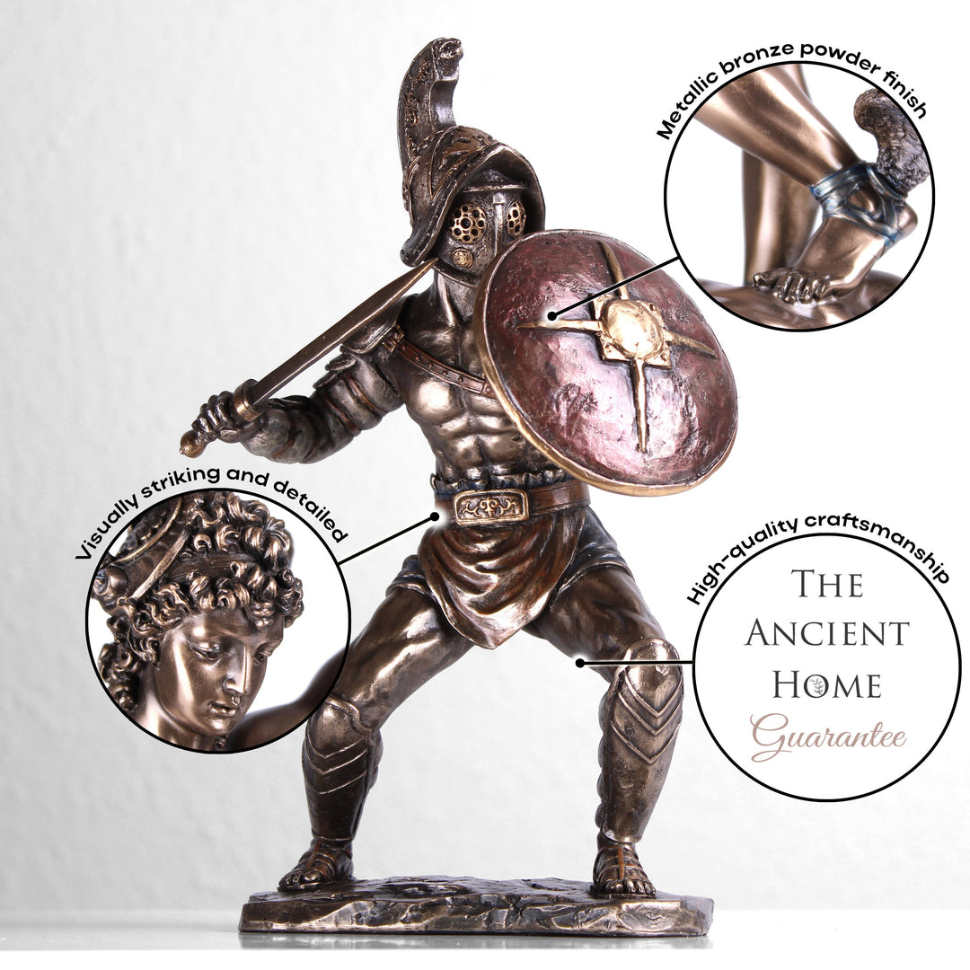 Gladiator (Bronzierte Skulptur aus Kunstharz)