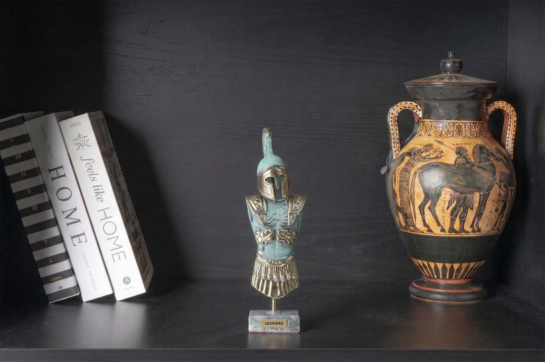 Griechische Ruestung – Spartanischer Hoplit Leonidas (Messing Skulptur)