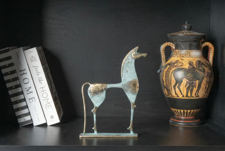 Griechisches geometrisches Pferd – Museumsinspiriert (Messing Skulptur)