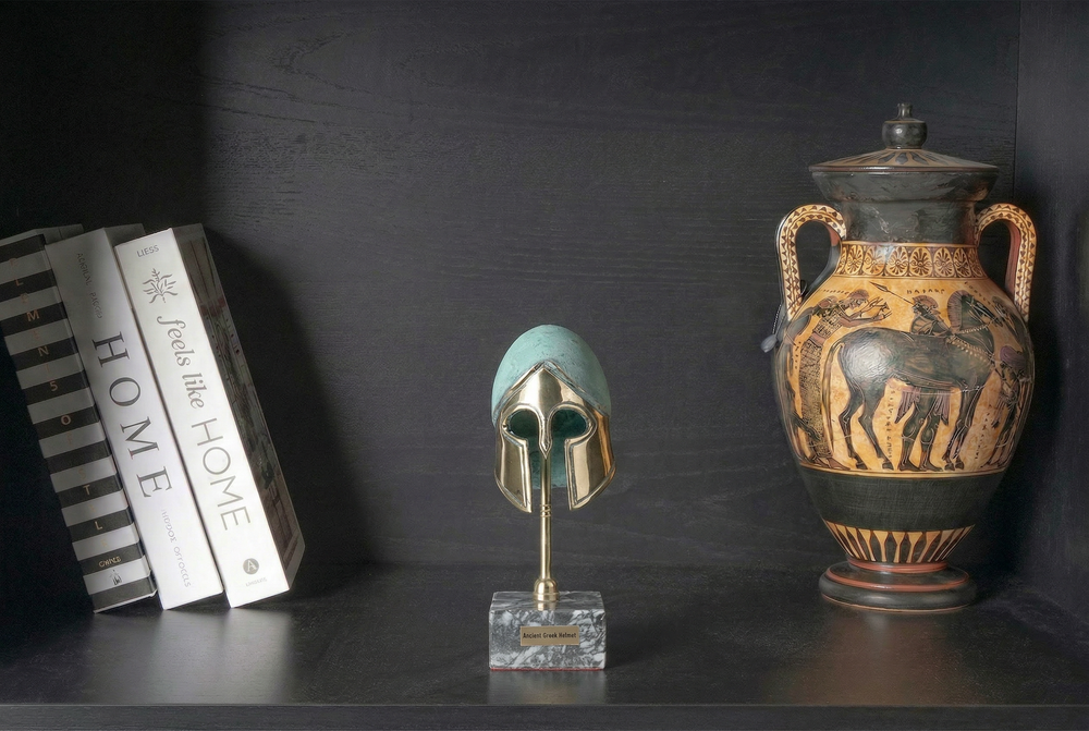 Griechischer Helm – Klassischer korinthischer Typ (Messing Skulptur)