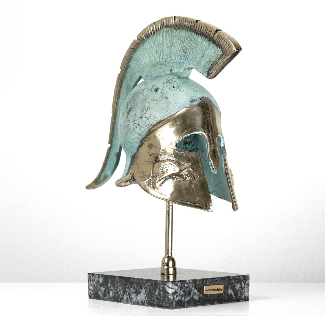 Griechischer Hoplitenhelm (Messing Skulptur)