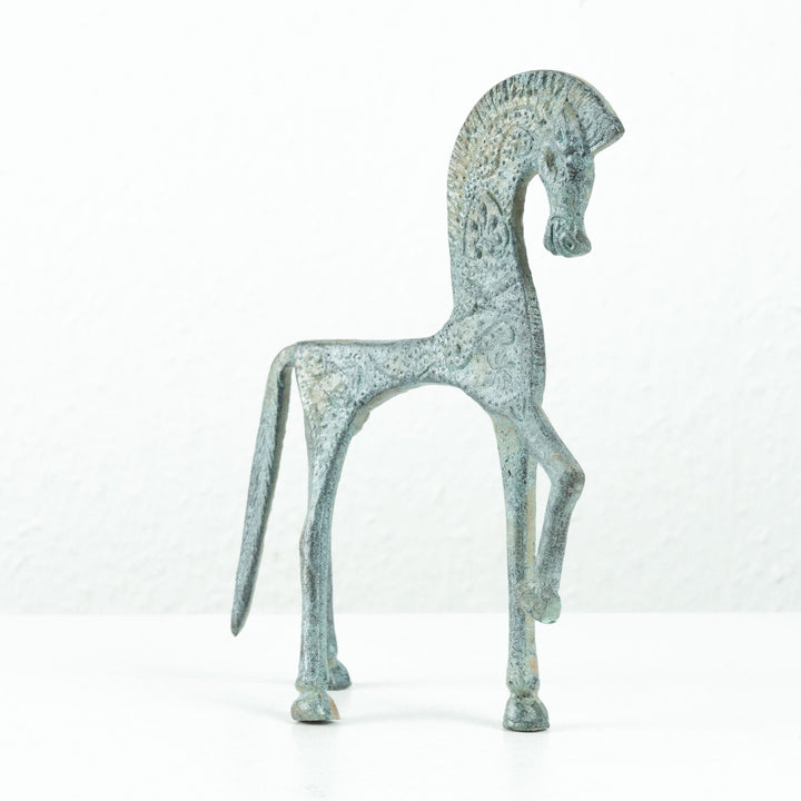 Griechisches Pferd Statue (Bronze, Kleine Skulptur)