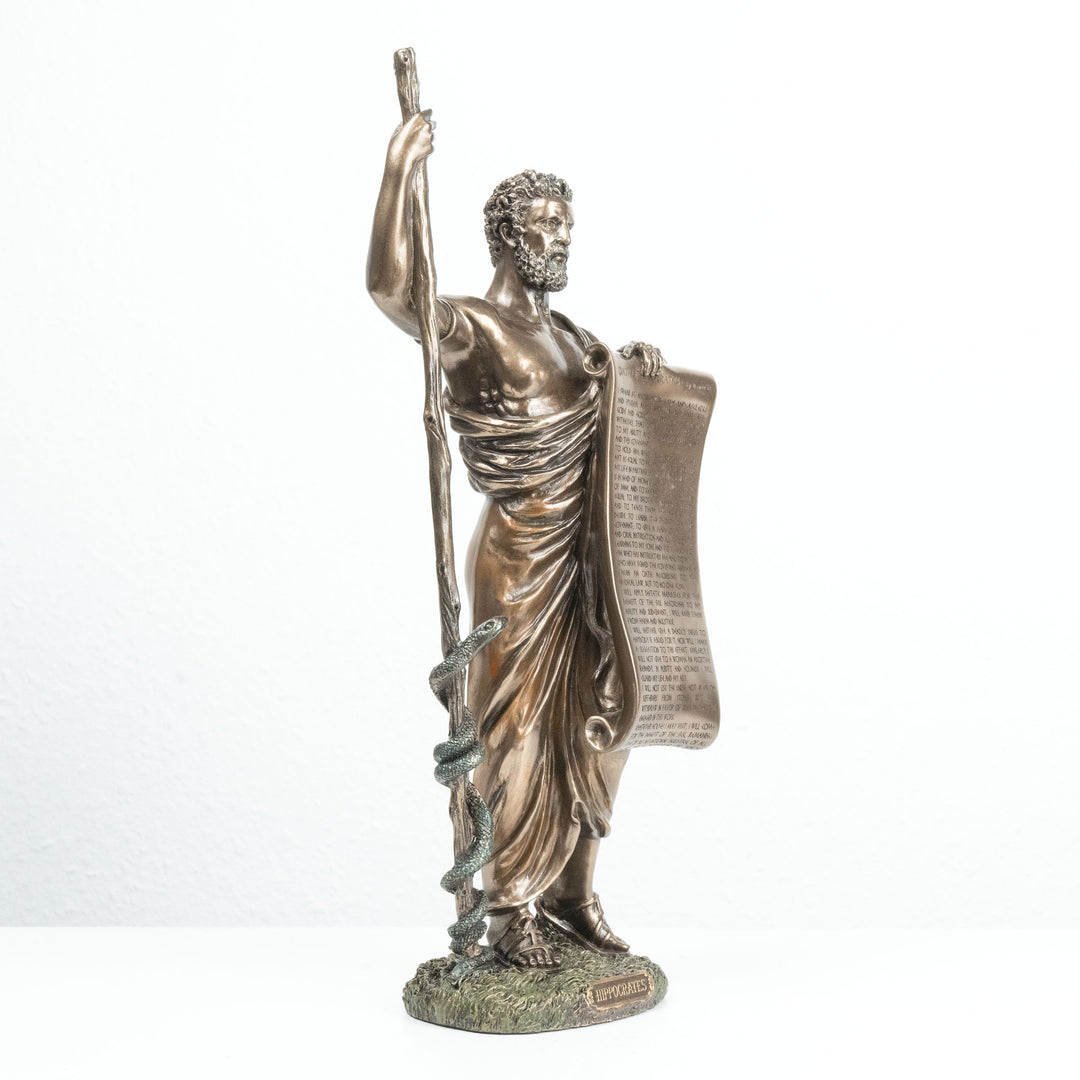 Hippokrates Vater der Medizin (Bronzierte Skulptur aus Kunstharz)