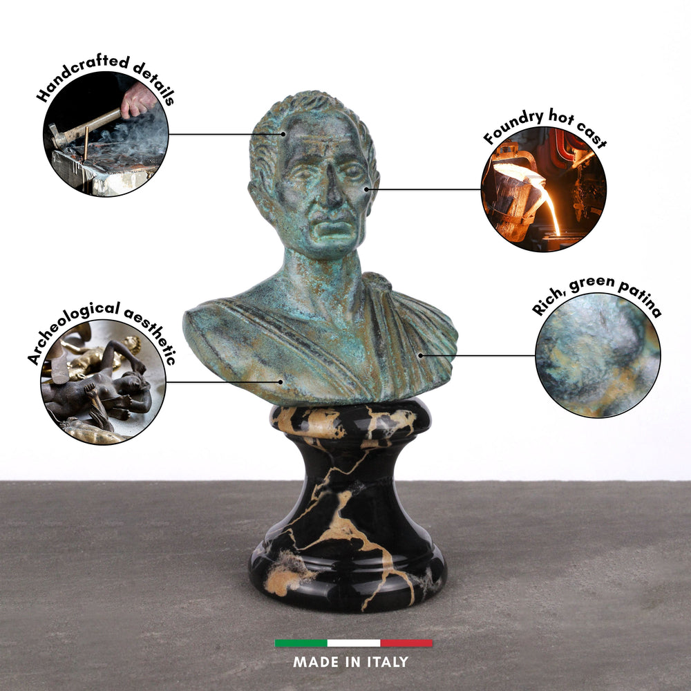 Julius Caesar Büste (Grüne Bronze)