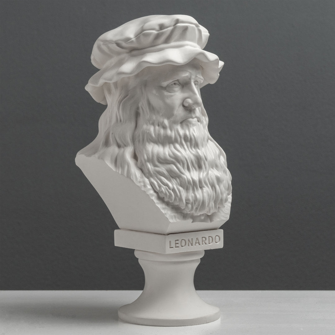 Leonardo da Vinci Büste – Meister der Renaissance (Weiße Statue)