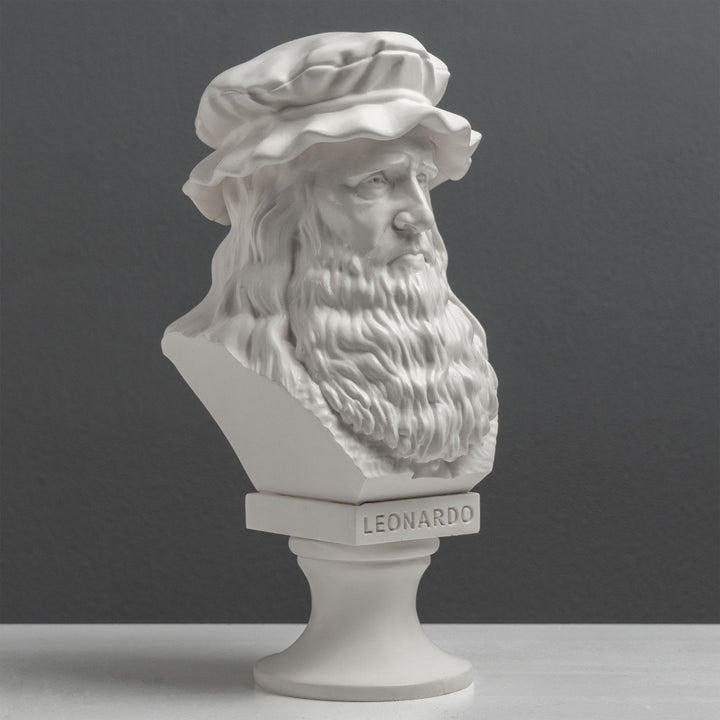 Leonardo da Vinci Büste – Meister der Renaissance (Weiße Statue)