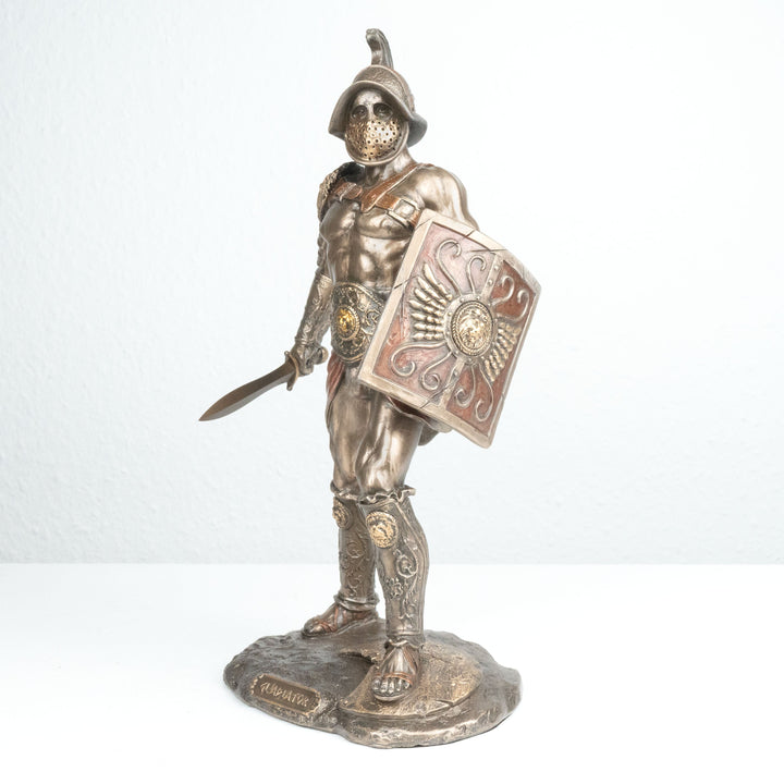Murmillo Gladiator (Bronzierte Skulptur aus Kunstharz)