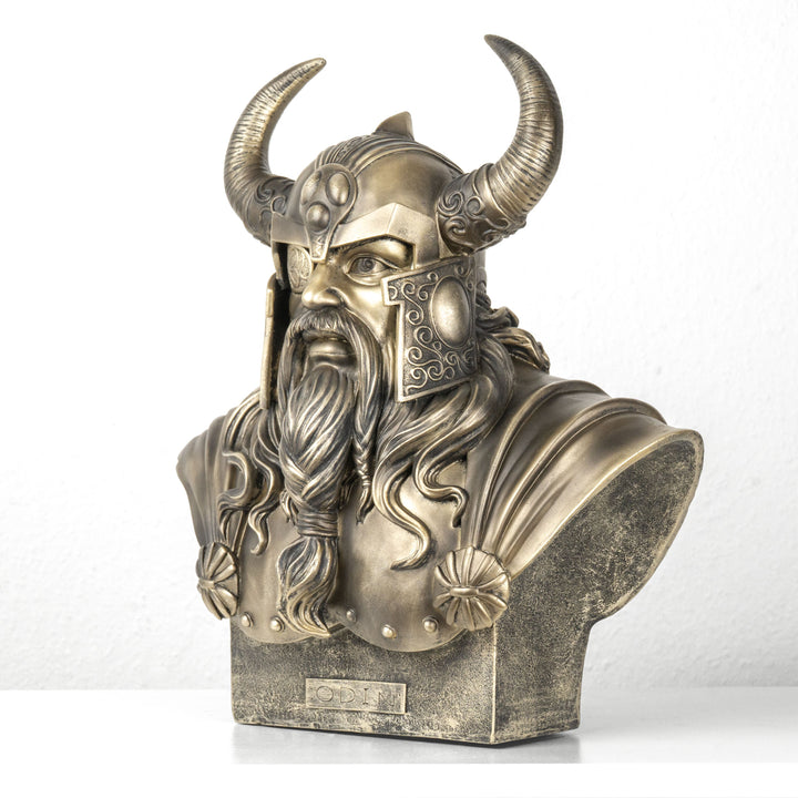 Odin Büste — Allvater der nordischen Götter (Statue mit Bronze-Finish)