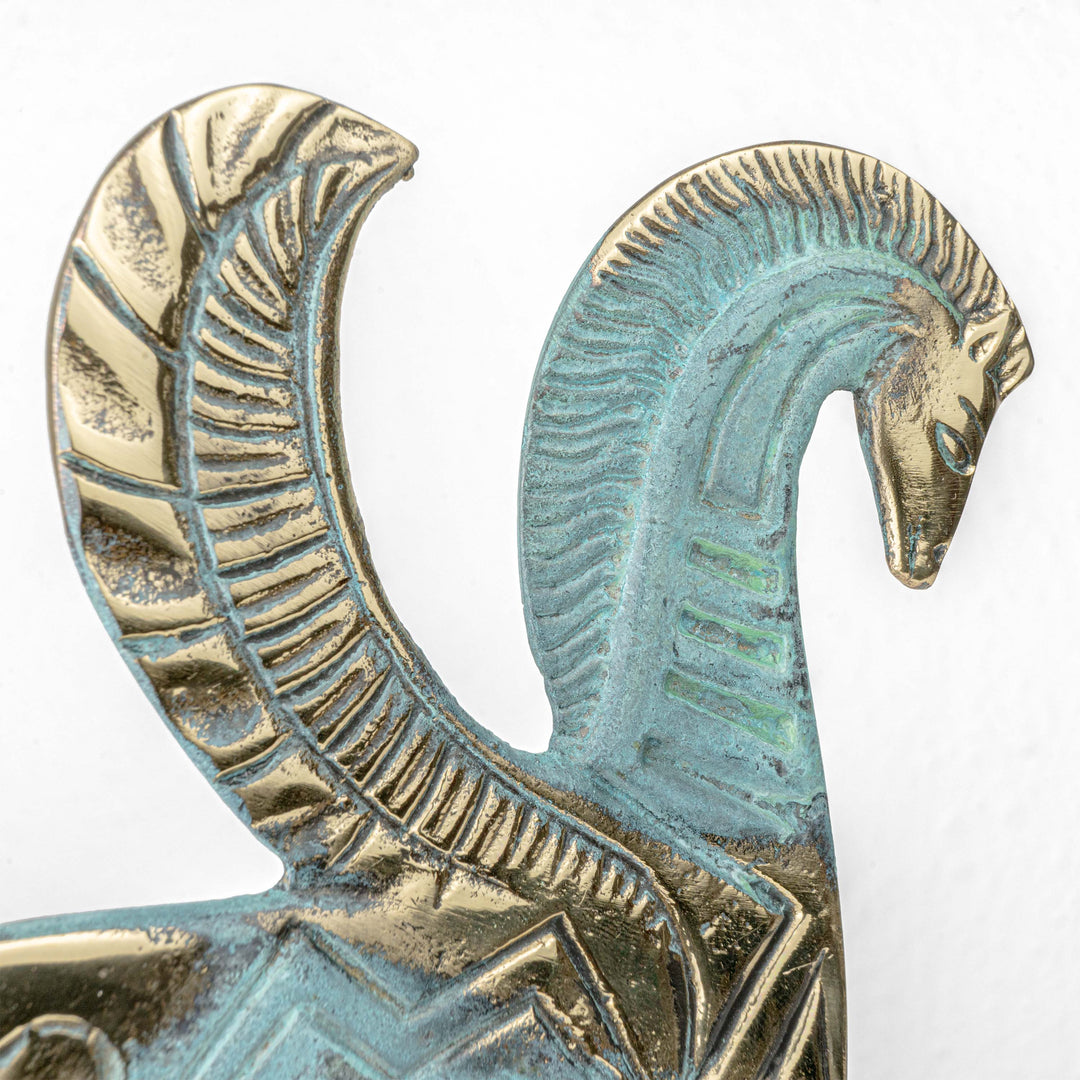 Pegasus Statue — Geflügeltes Pferd der griechischen Mythologie (Messingskulptur)