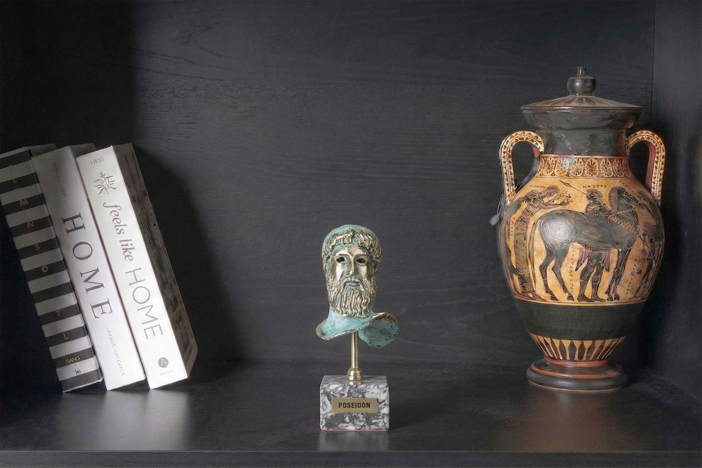 Poseidon Buste – Gott des Meeres (Messing Skulptur)