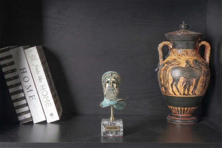 Poseidon Buste – Gott des Meeres (Messing Skulptur)
