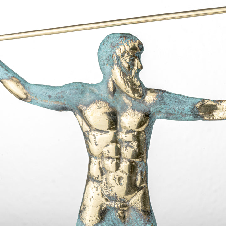 Poseidon Statue — Griechischer Gott des Meeres mit Dreizack (Messingskulptur)